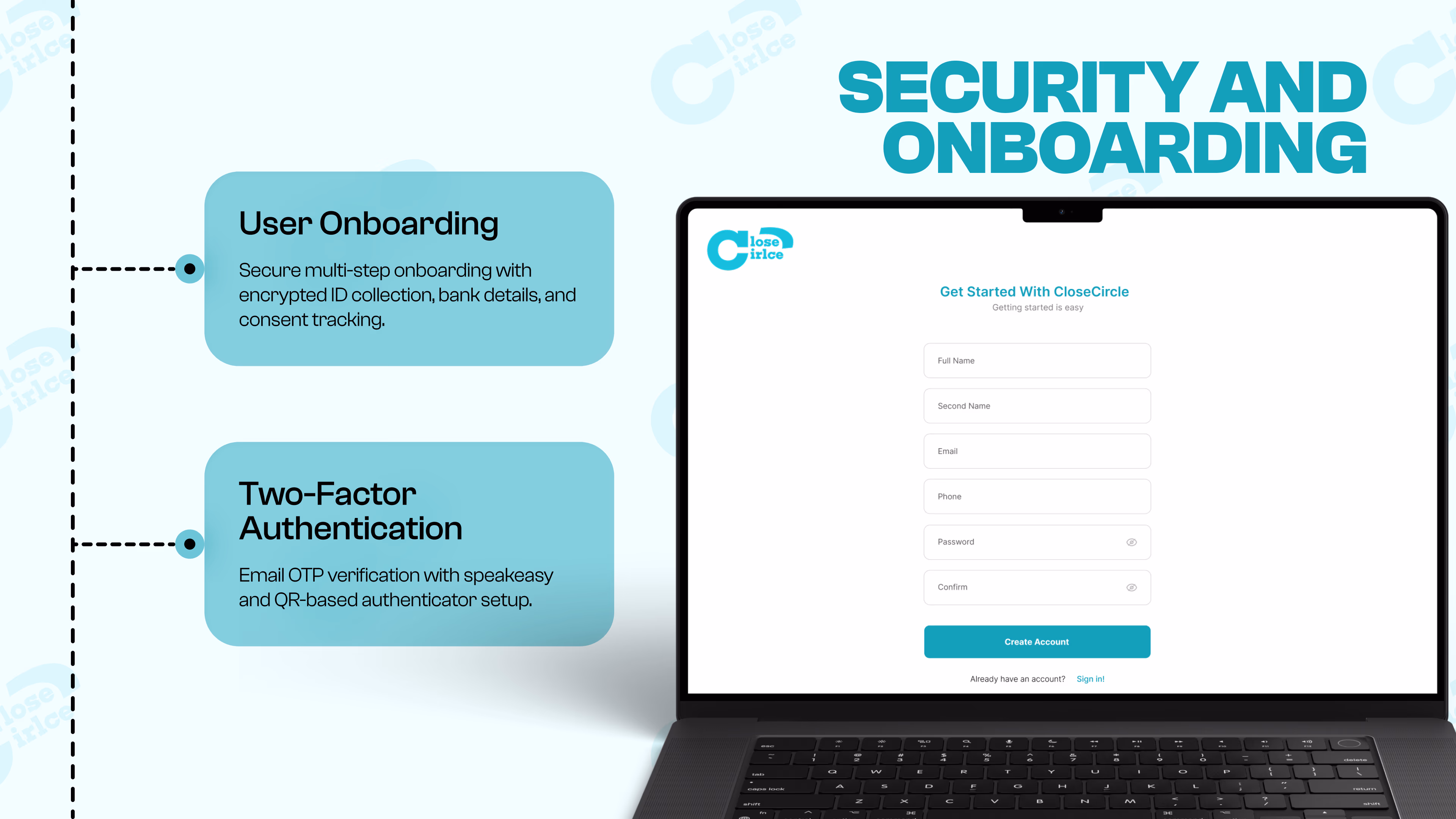 CloseCircle — Web app interface, a case study by Codeable