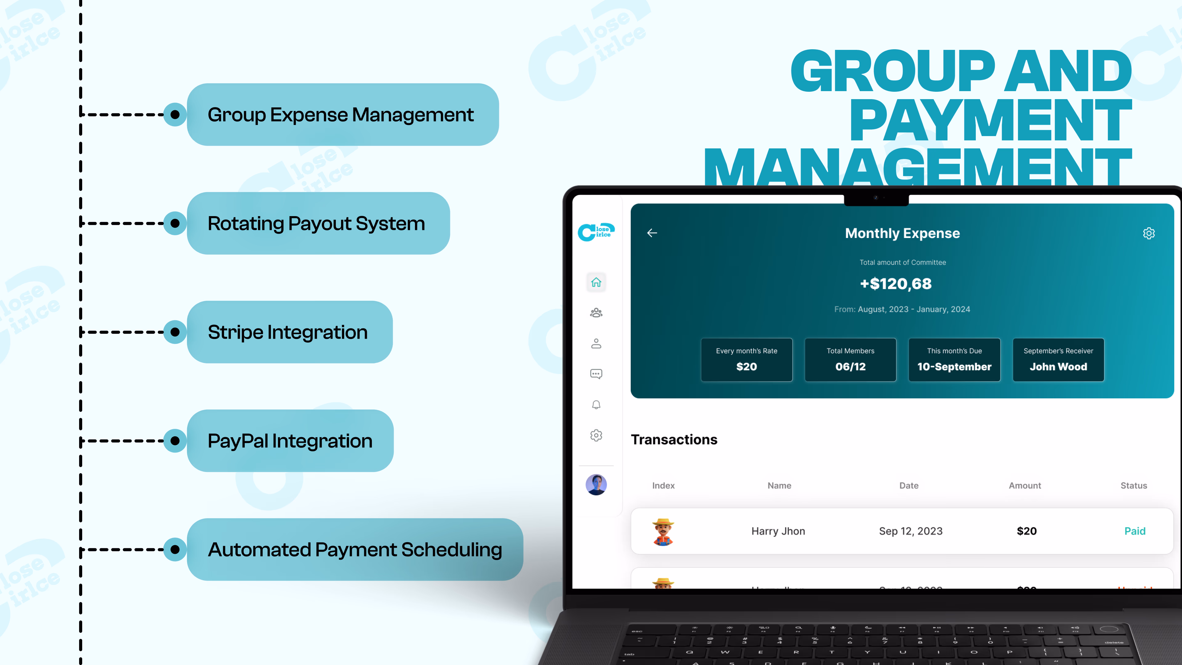 CloseCircle — Web app interface, a case study by Codeable
