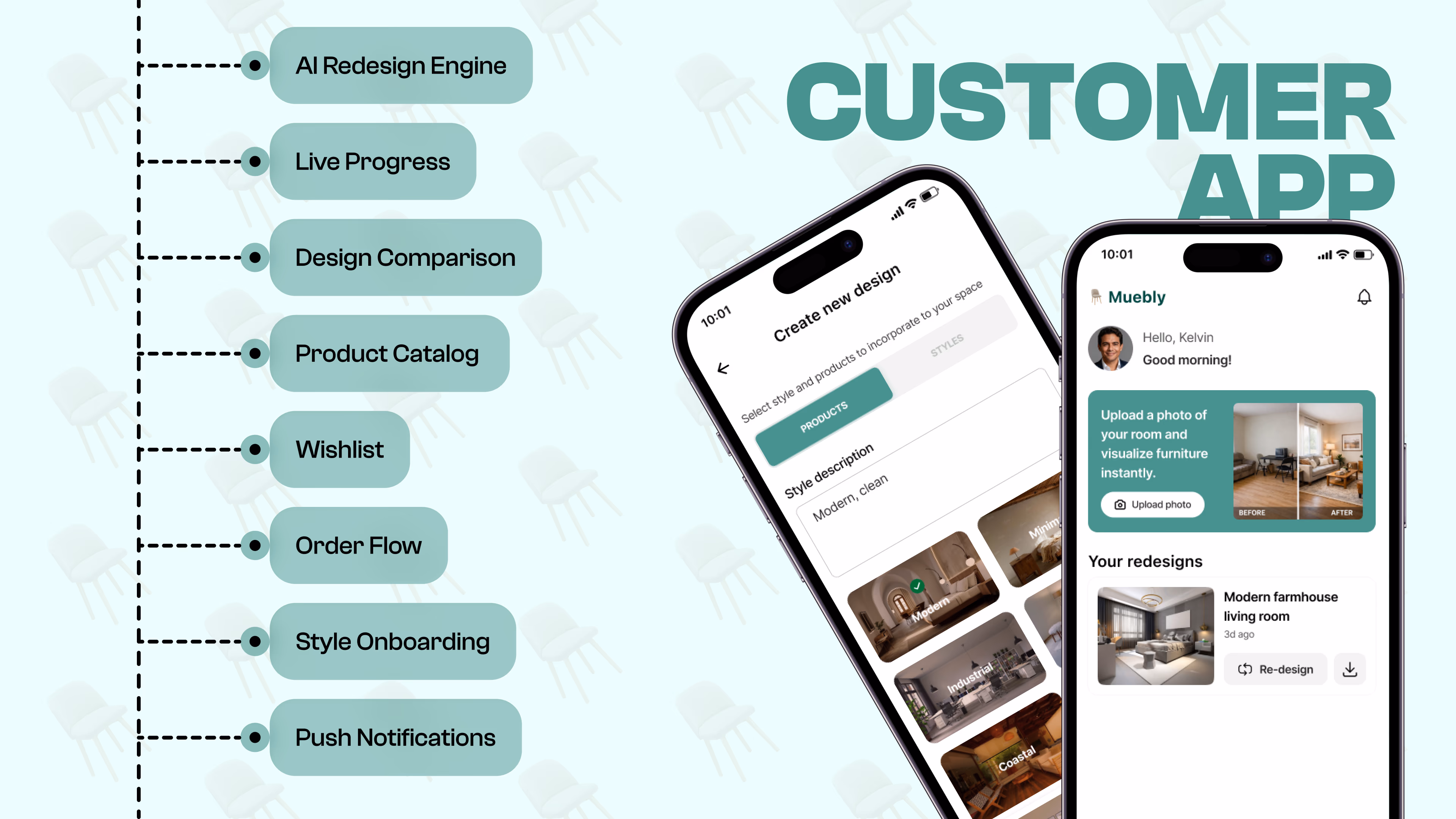 Muebly — Mobile app interface, a case study by Codeable