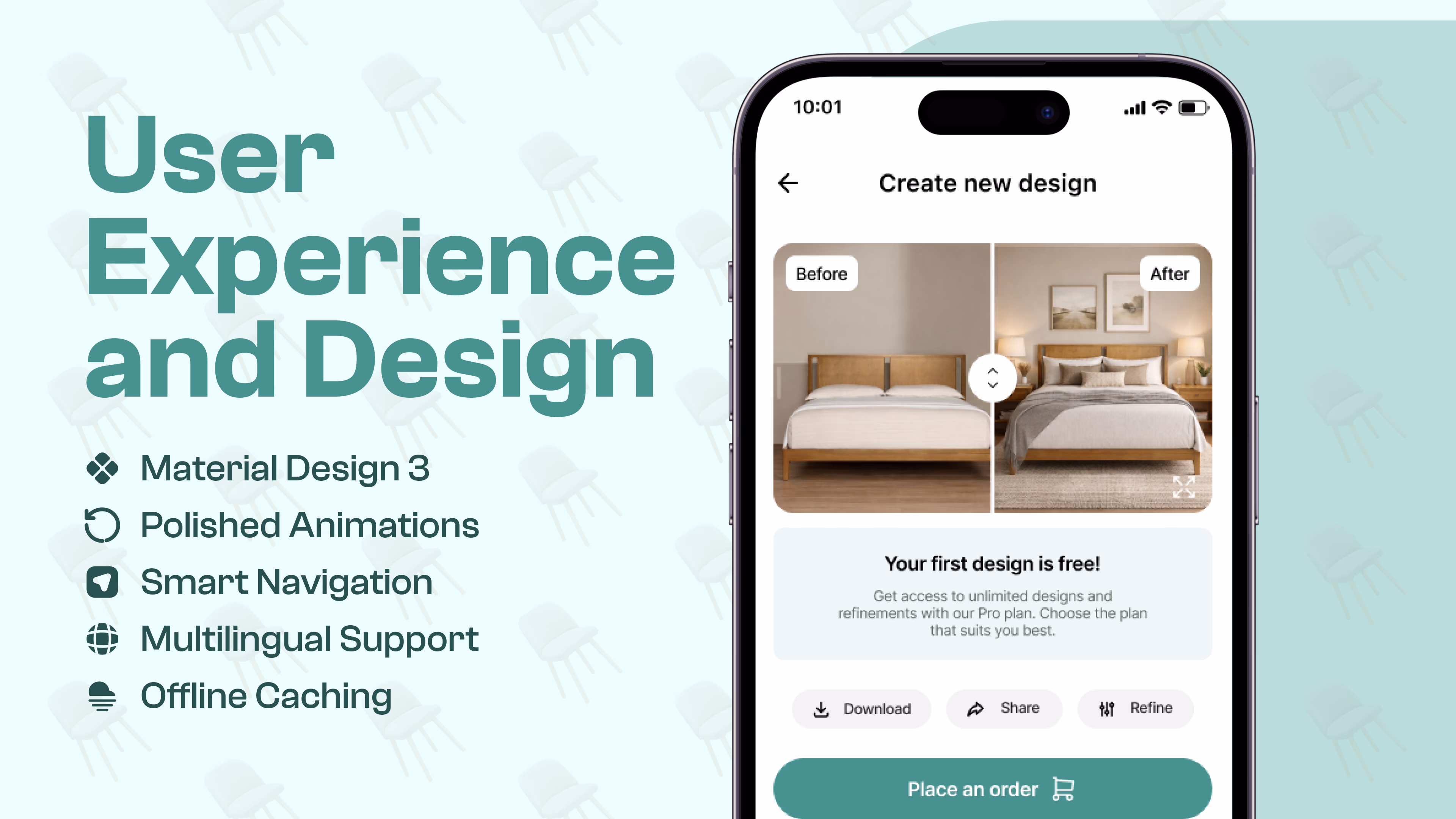 Muebly — Mobile app interface, a case study by Codeable